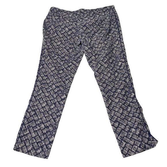 Anthropologie Cartonnier Size 10 Blue Charlie Zigzag Motif Print Ankle Pants - Picture 3 of 10
